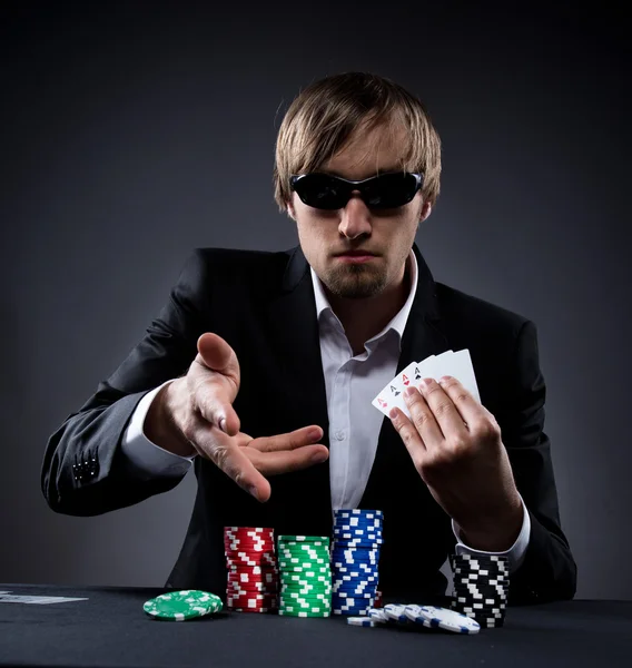 Giocatore di poker — Foto Stock