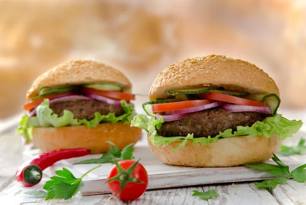 Deliciosas hamburguesas — Foto de Stock