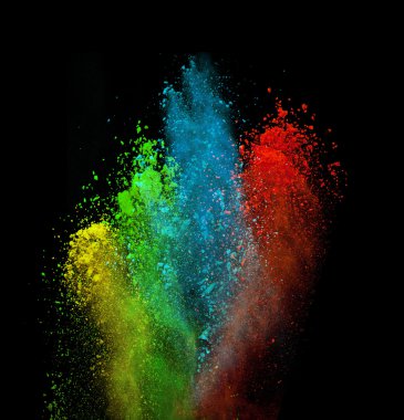 Fırlatılmış renkli toz