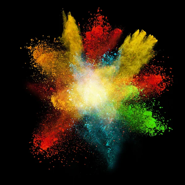 Launched colorful powder — Stock Photo, Image