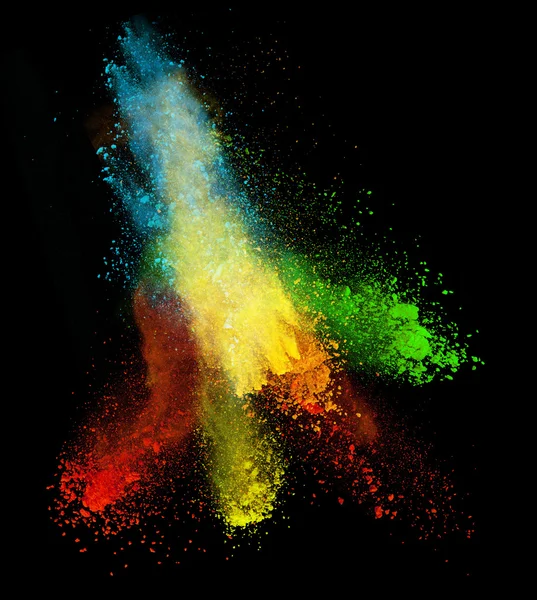 Launched colorful powder — Stock Photo, Image