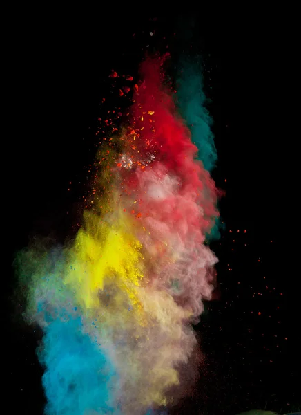 Launched colorful powder — Stock Photo, Image