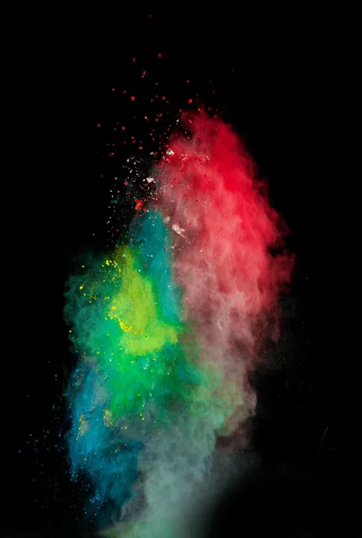 Lançado pó colorido — Fotografia de Stock