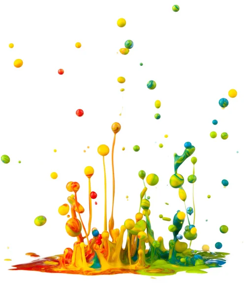 Pintura colorida salpicando — Fotografia de Stock