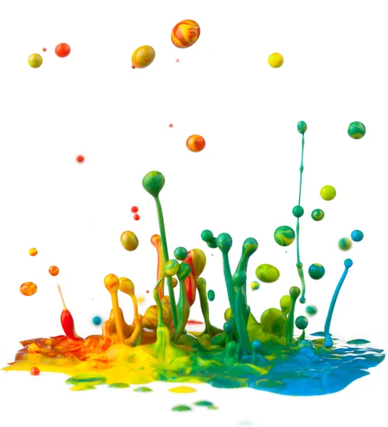 Colorful paint splashing — Stock Photo, Image