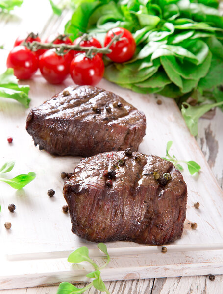 Delicious beef steaks