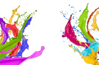 renkli boya sıçramasına