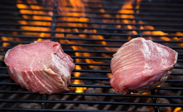 Primo piano di una bistecca — Foto Stock