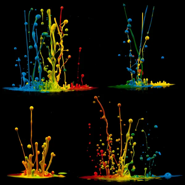 Színes festék, fröccsenő — Stock Fotó