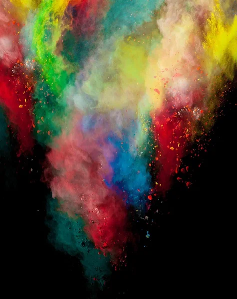 Launched colorful powder — Stock Photo, Image