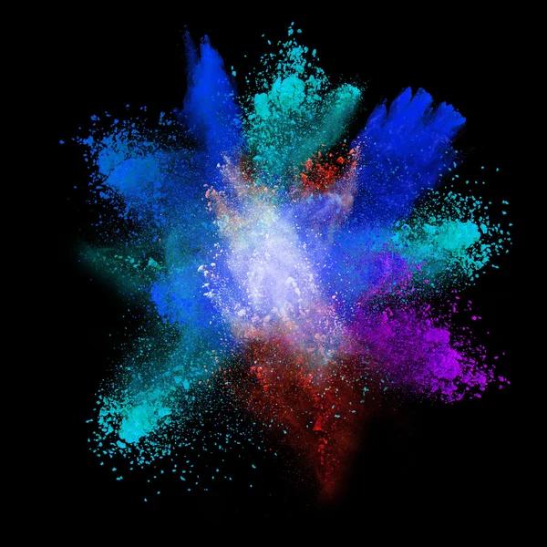 Launched colorful powder — Stock Photo, Image