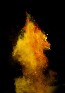 Fırlatılmış renkli toz