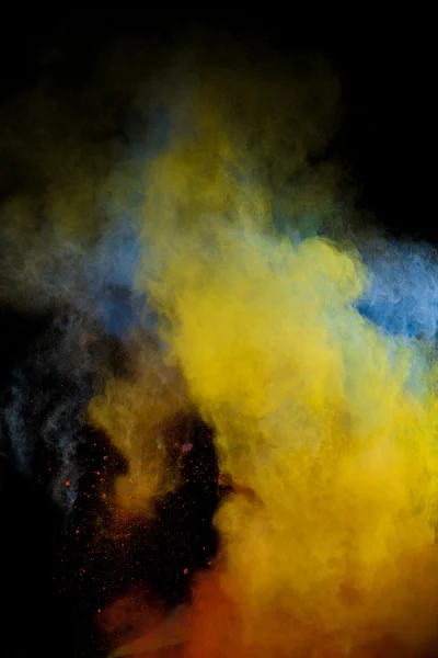 Launched colorful powder — Stock Photo, Image