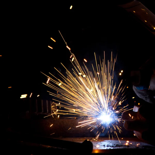 Sparks during metal cutting