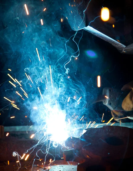 Welder in action — Stock Photo, Image