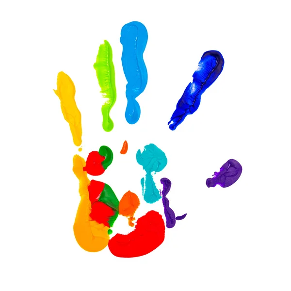 Close up of colored hand print — Stock Photo, Image