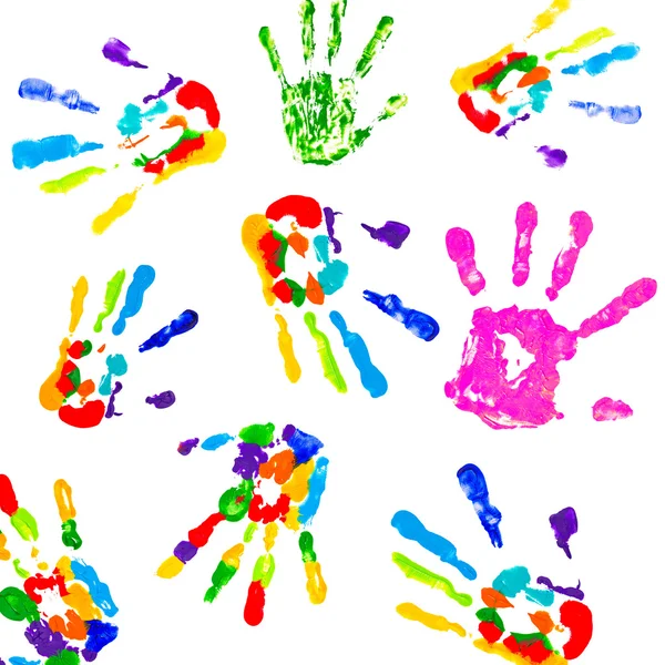 Close up of colored hand print — Stock Photo, Image