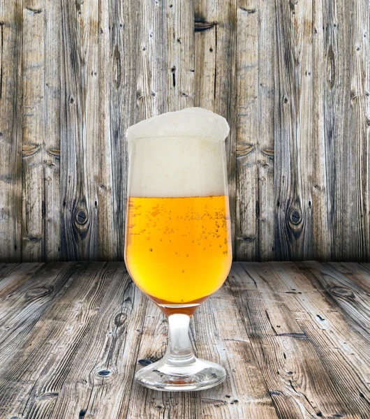 Glass of light beer — Stock Photo, Image