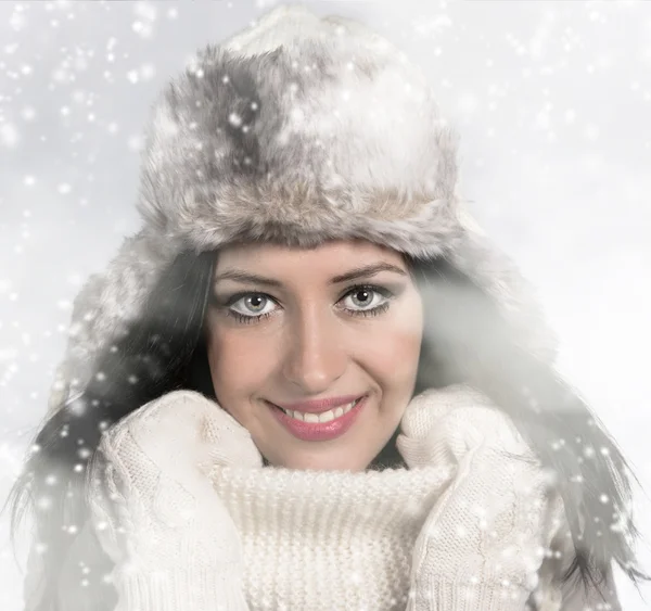 Portrait of attractive young woman in winter Stock Image
