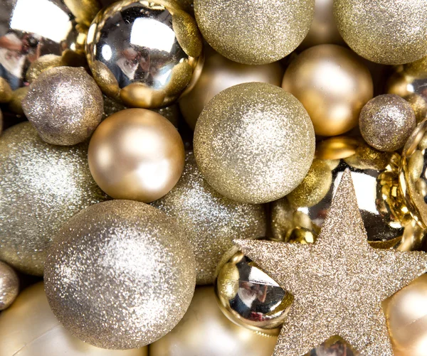 Gold christmas balls Stock Image