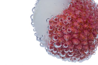 kabarcıkları ile taze lychee