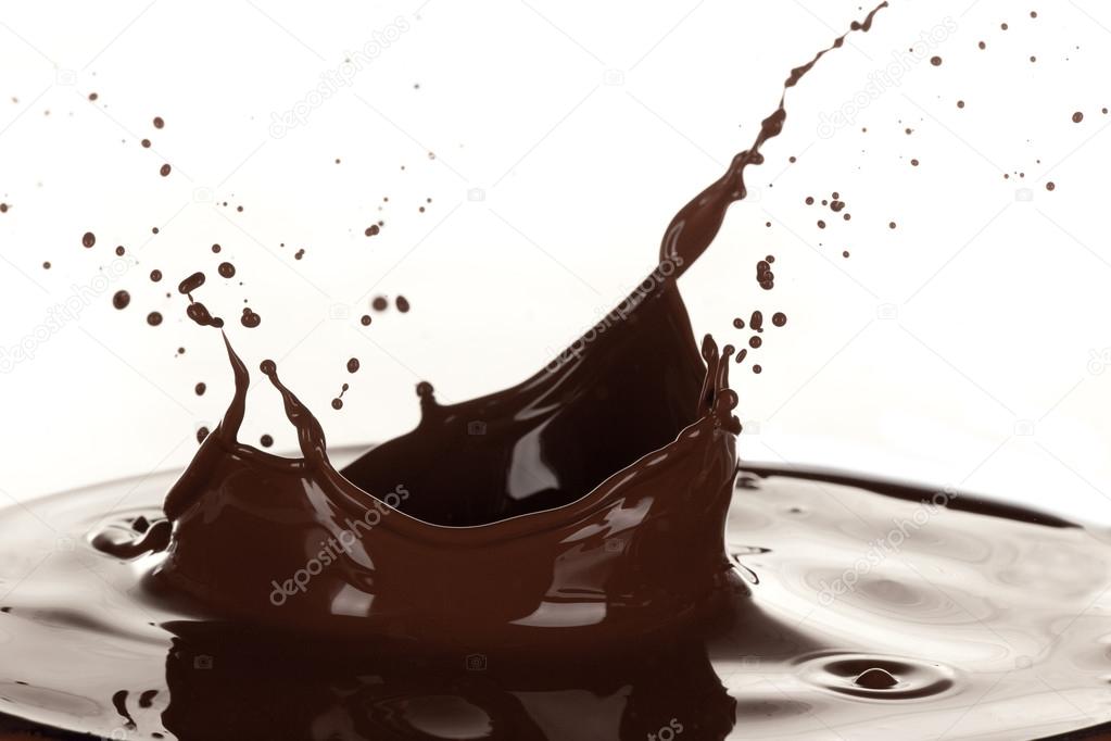 Splash of brownish chocolate