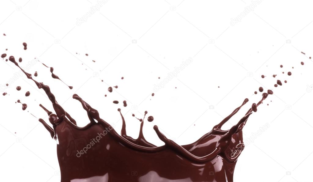 Splash of brownish chocolate