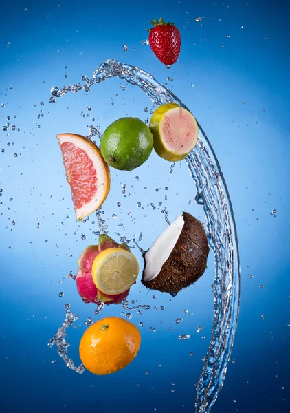 Fruit with water splash