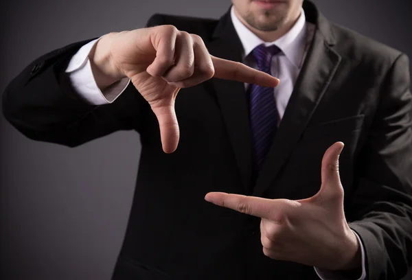 Business man with empty hand — Stock Photo, Image