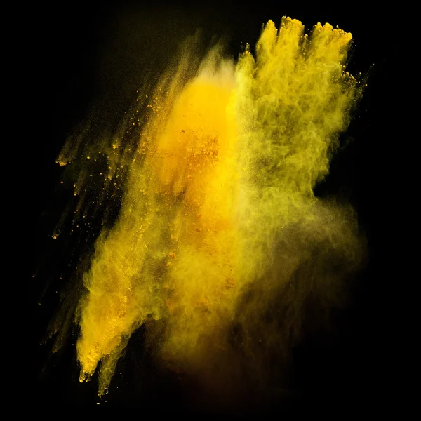 Colored powder in abstract shape isolated on black background — Stock Photo, Image