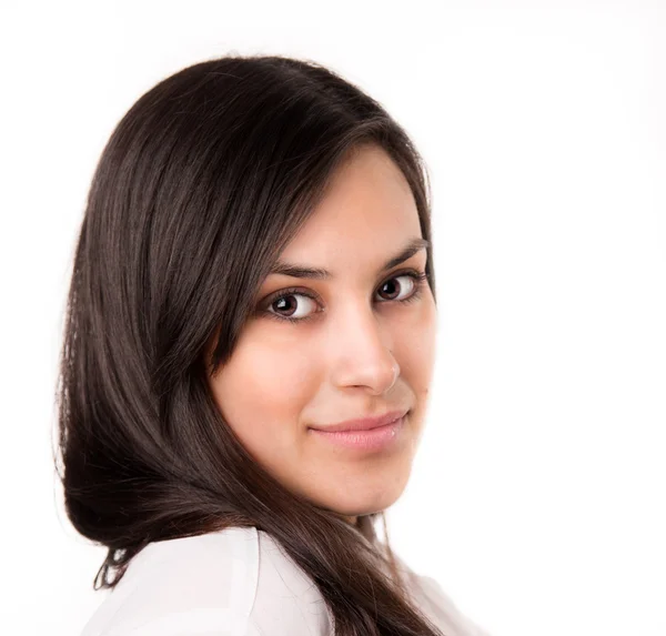 Young brunette woman in studio — Stock Photo, Image