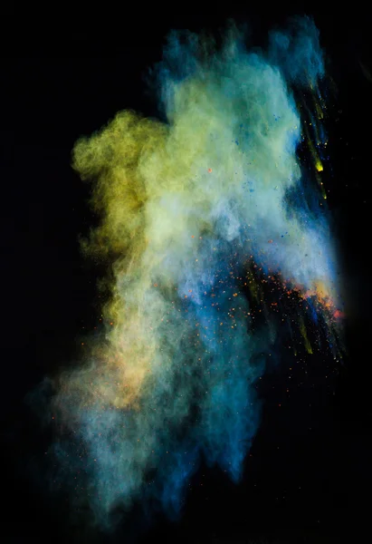 Colorful dust in freeze motion. — Stock Photo, Image