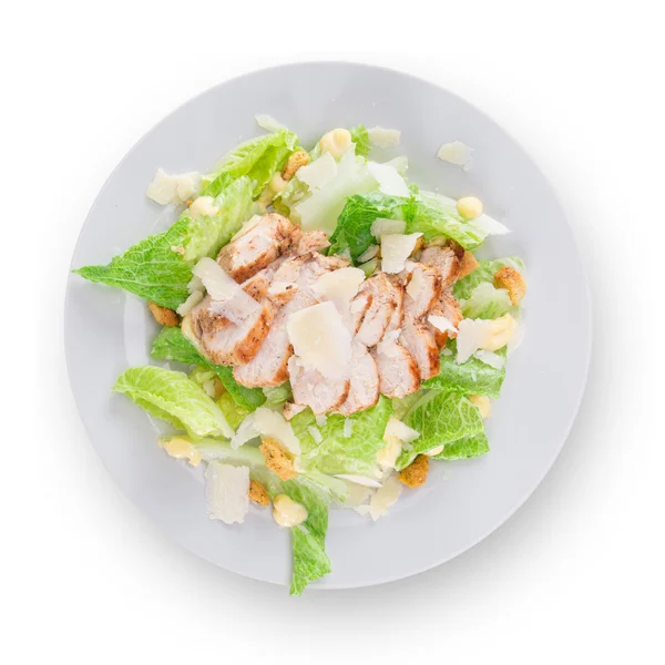 Salade césar fraîche sur fond blanc — Photo
