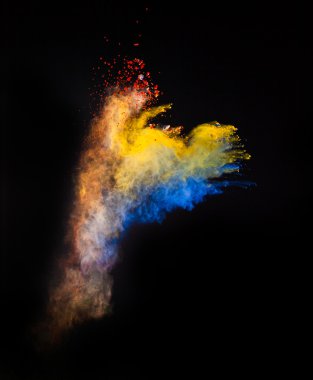Color dust in abstract shape