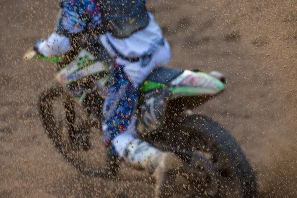 Motocross bike in een race. — Stockfoto