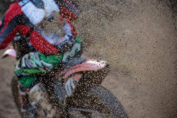 Motocross bike in een race. — Stockfoto
