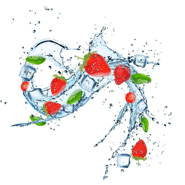 Fresh fruit with water splash — Stock Photo, Image