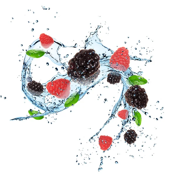 Fresh fruit with water splash — Stock Photo, Image