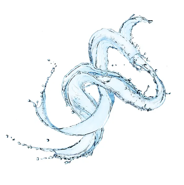 Salpicadura de agua sobre blanco — Foto de Stock
