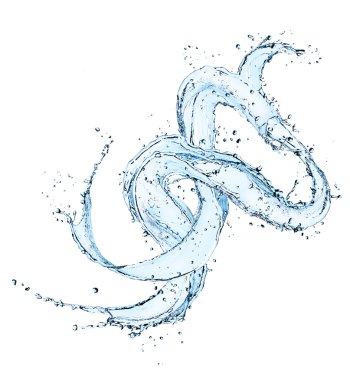 Beyaz arka plan üzerinde su sıçrama