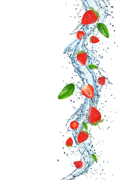 Fresh fruit with water splash — Stock Photo, Image