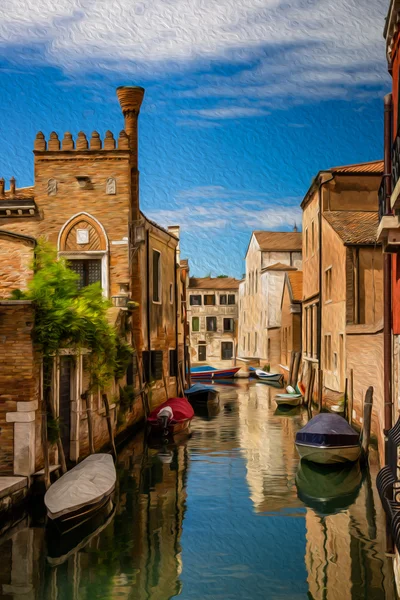 Venice street, oil painting. — Stock Photo, Image