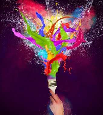 soyut şekillerde renkli sıçraması