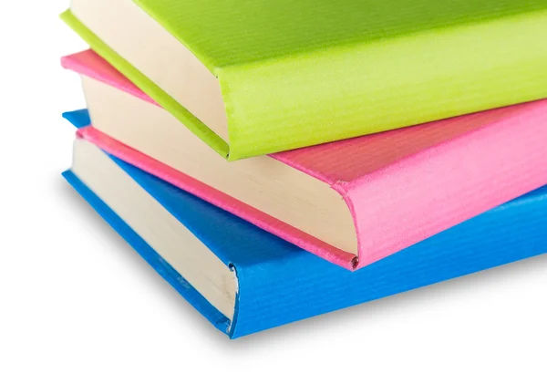 Libri a colori su sfondo bianco — Foto Stock