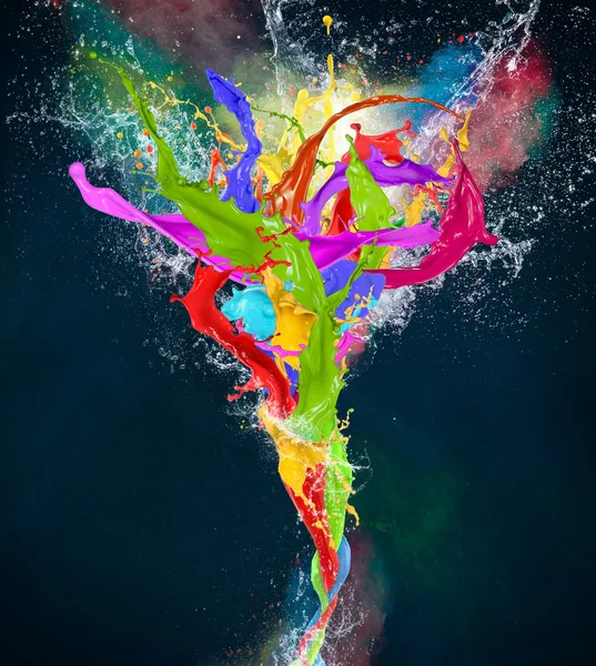 Colorful splashes in abstract shapes — Stock Photo, Image