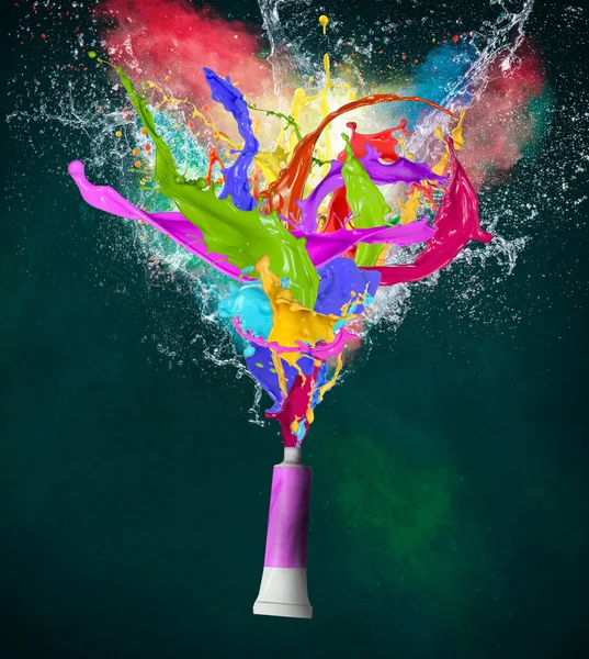 soyut şekillerde renkli sıçraması