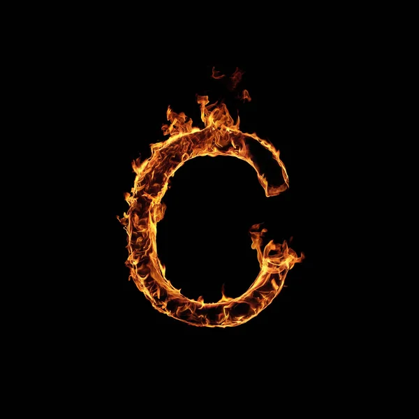 Single Letter of Fire Flames Alphabet — Stockfoto