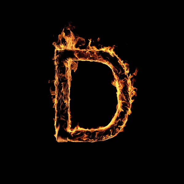 Single Letter of Fire Flames Alphabet — стоковое фото