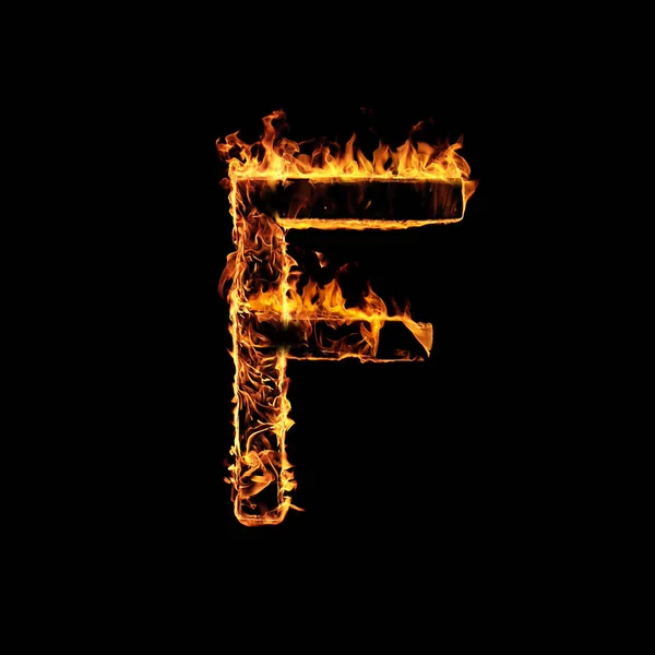 Letra única del alfabeto de llamas de fuego — Foto de Stock