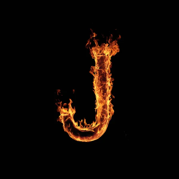 Einzelner Buchstabe des Feuers Flammen Alphabet — Stockfoto